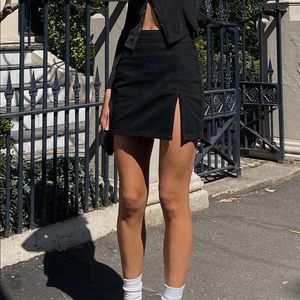 NWT Lioness Lola Black Mini Notch Skirt